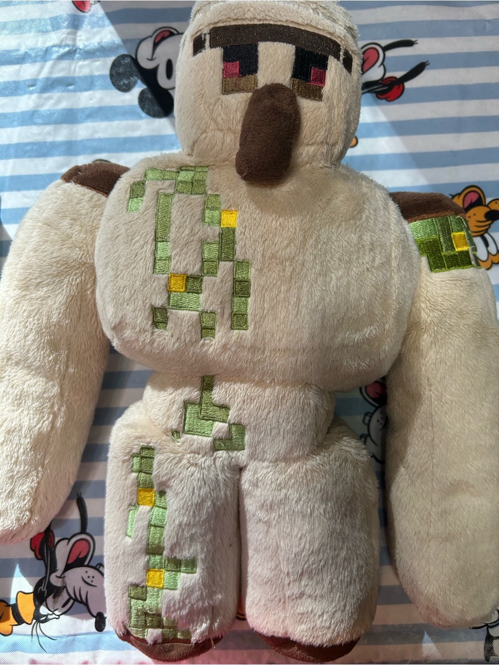 Iron Golem Plush Toy - Beige with Green Details